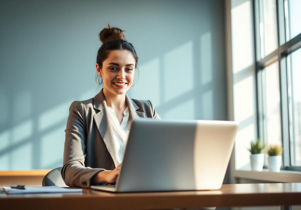 Entrepreneur working on a laptop